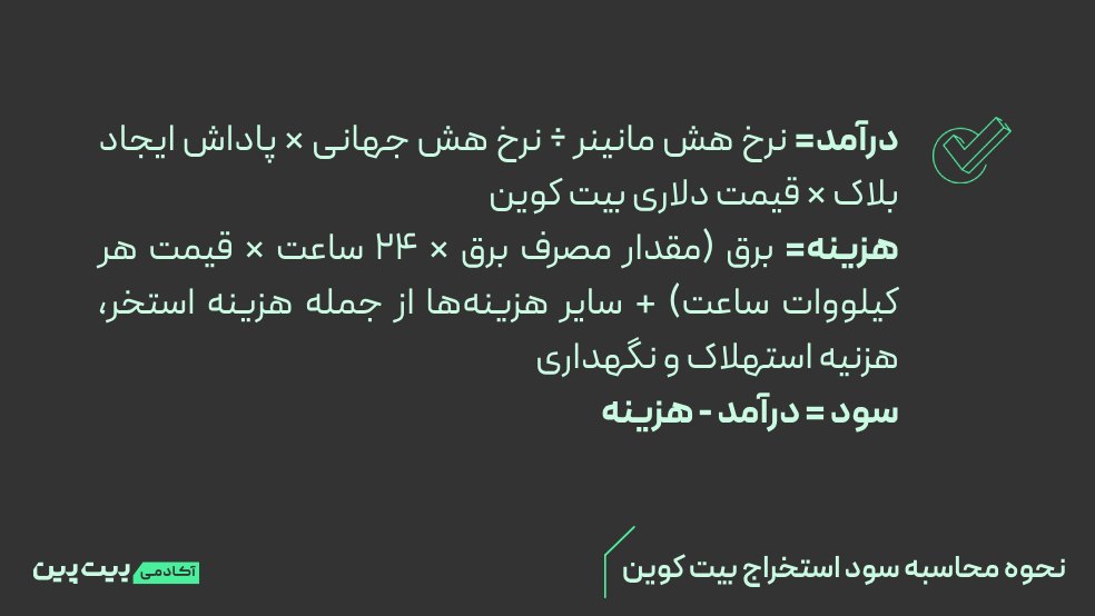 شیوه محاسبه سود استخراج بیت کوین