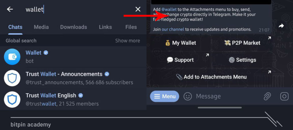راه اندازی کیف پول تلگرام - مرحله اول