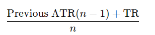فرمول محاسبه‌ شاخص میانگین محدوده واقعی به کمک ATR قبلی