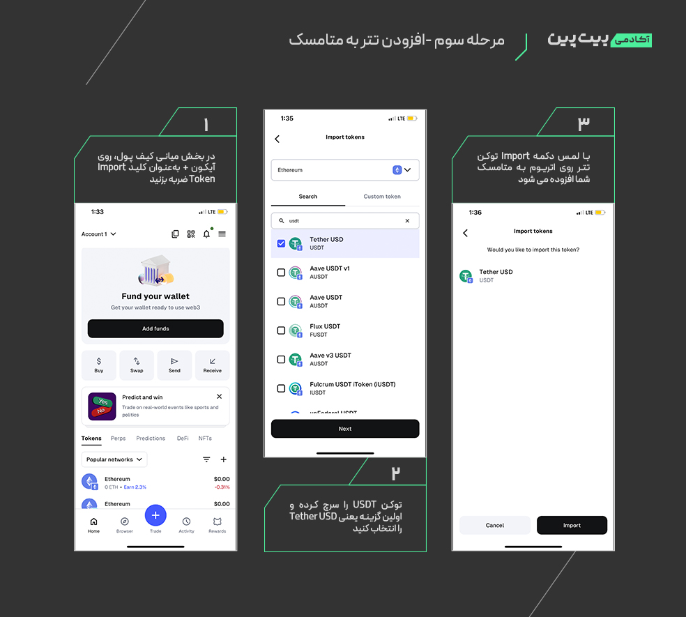 افزودن تتر به متامسک
