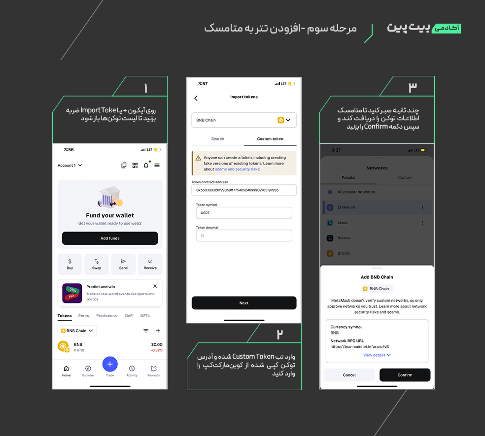 افزودن تتر به متامسک