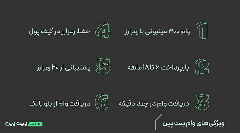 ویژگی های وام ارز دیجیتال بیت پین
