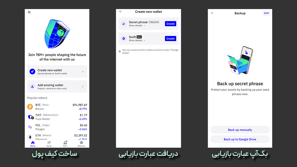 نحوه ساخت کیف پول ارز دیجیتال تراست ولت