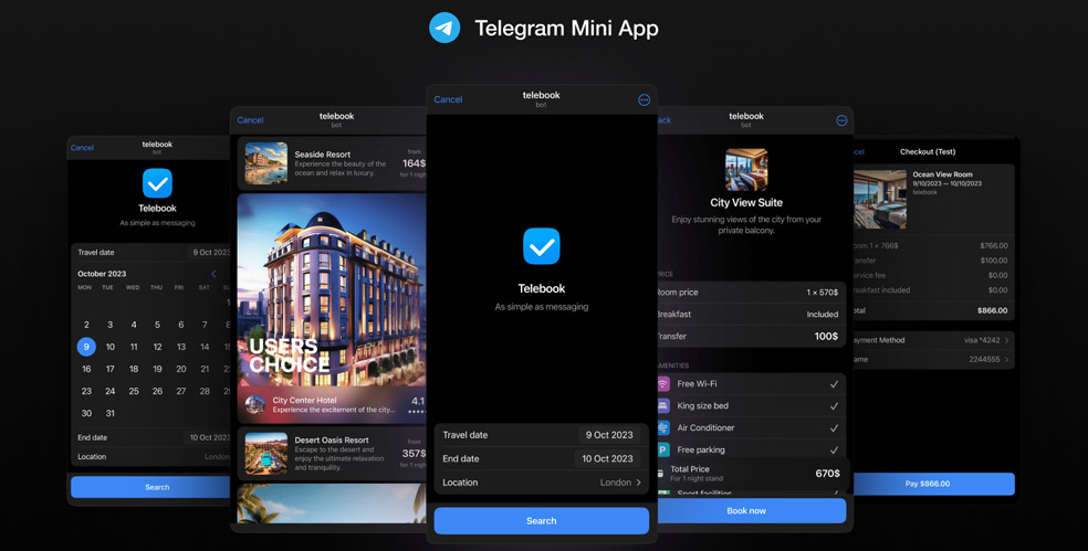 نمونه‌هایی از مینی اپ تلگرام