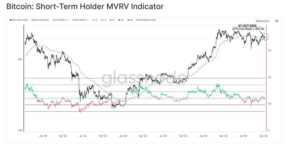 اندیکاتور MVRV هولدرهای کوتاه مدت