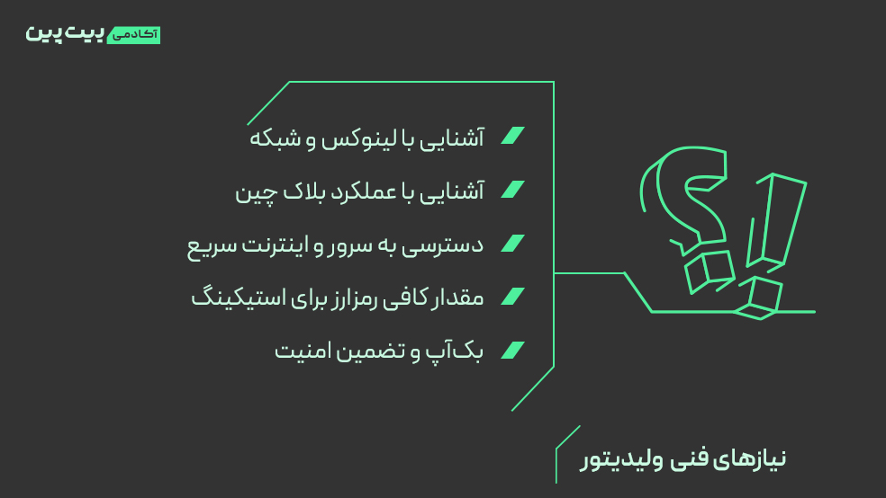 نیازهای فنی تبدیل شدن به ولیدیتور