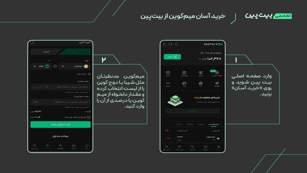 روش خرید آسان میم کوین بیت پین