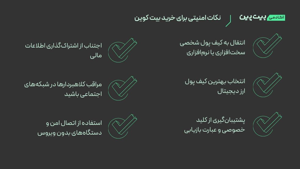نکات امنیتی بعد از خرید بیت کوین