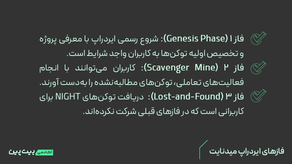 فازهای واگذاری ایردراپ میدنایت