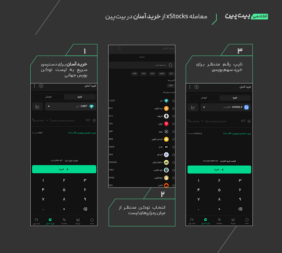 مراحل خرید توکن بورس جهانی با تصویر