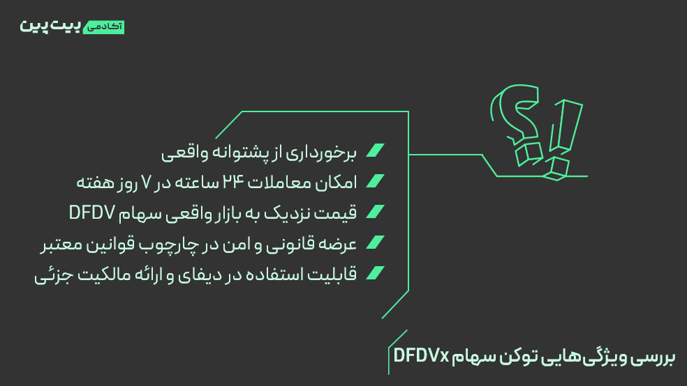 بررسی ویژگی‌های توکن سهام توکنیزه شده دی اف دی وی