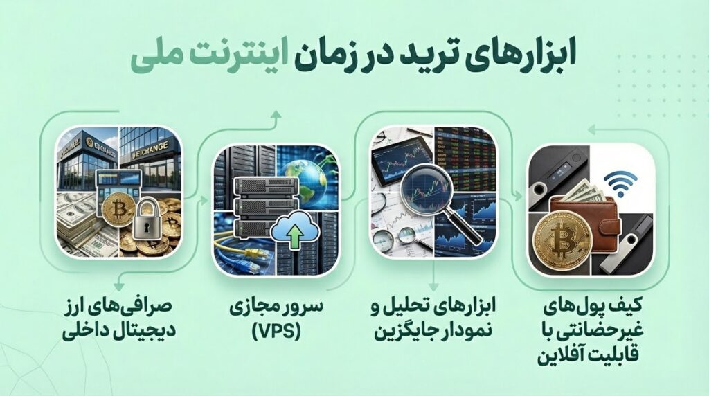 ابزارهای ترید در زمان اینترنت ملی