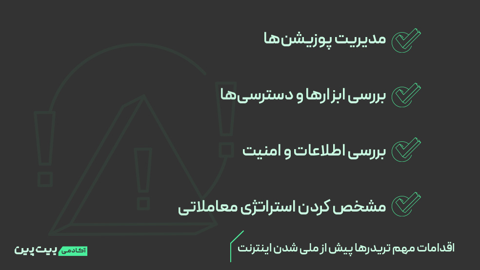 اقدامات مهم تریدرها پیش از ملی شدن اینترنت