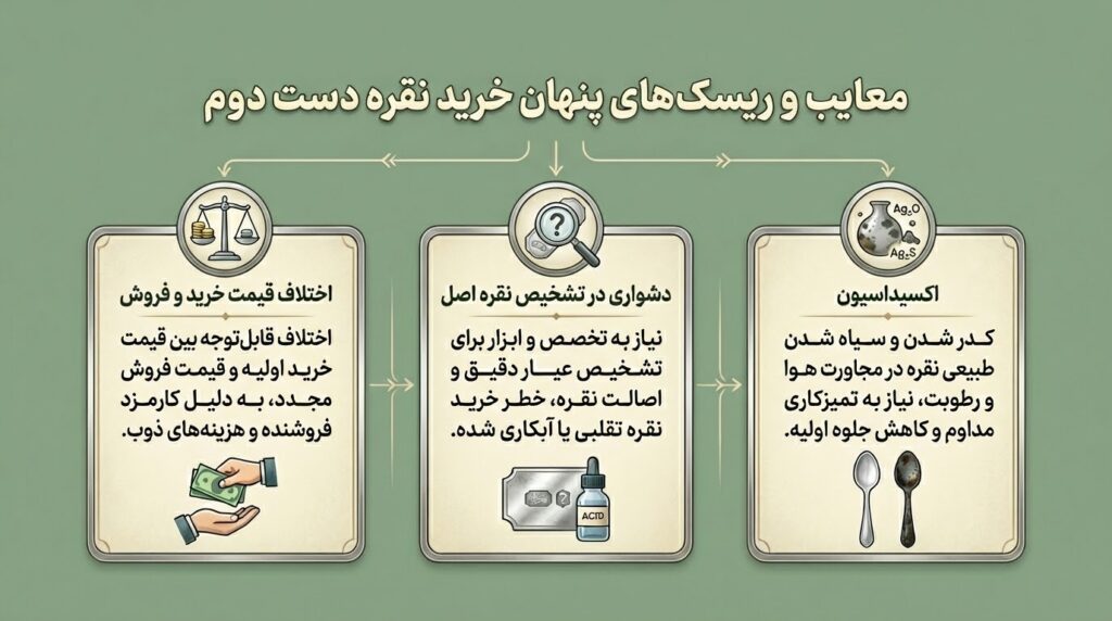 معایب و ریسک‌های پنهان خرید نقره دست دوم