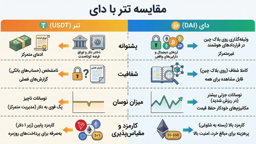 مقایسه تتر با دای