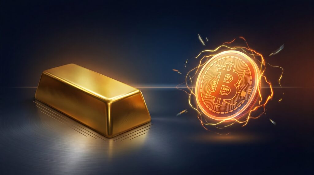 نبرد بین بیت کوین و طلا