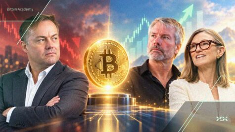 کالاکانیس، مایکل سیلور و کتی وود در کنار بیت کوین