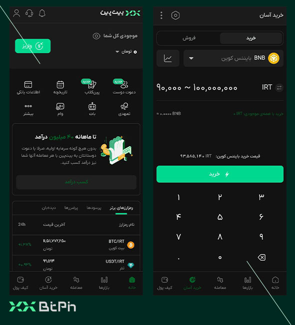 خرید بی ان بی در بازار معامله آسان