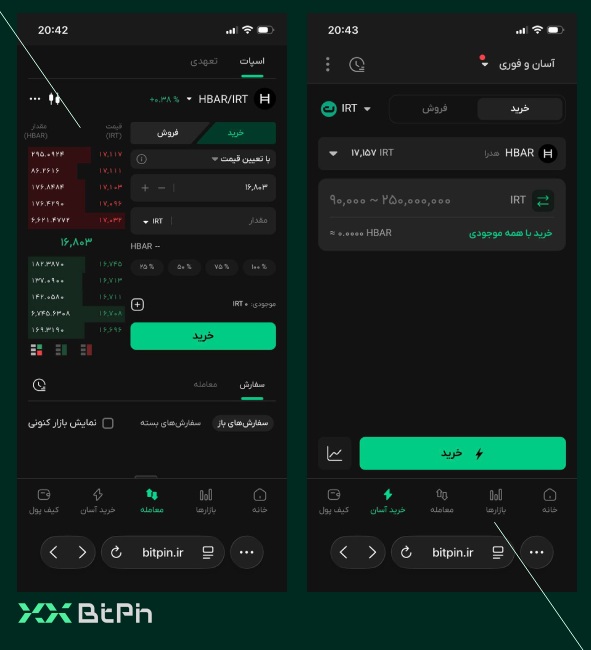 خرید هدرا در بیت پین